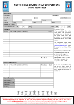 Online Teamsheet - North Riding County FA
