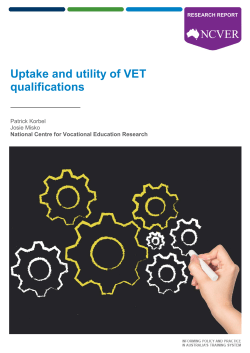 Uptake and utility of VET qualifications