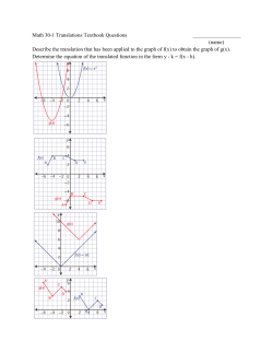 Math 30-1 Translations Textbook Questions (name) Describe the