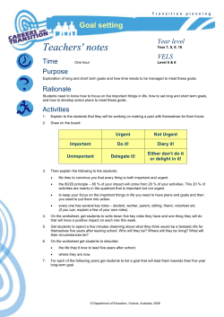 Goal setting - Department of Education and Training Victoria