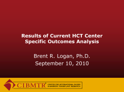 Analyzing Center Specific Outcomes in Bone Marrow Transplantation