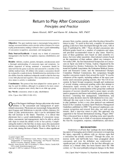 Return to Play After Concussion