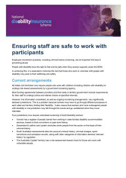 Ensuring staff are safe to work with participants