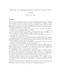 Algorithms for Computing Solution Concepts in Game Theory