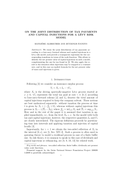 ON THE JOINT DISTRIBUTION OF TAX - HEC Lausanne