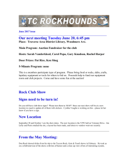 Our next meeting TuesdayJune 20, 6:45 pm Rock Club Show Signs