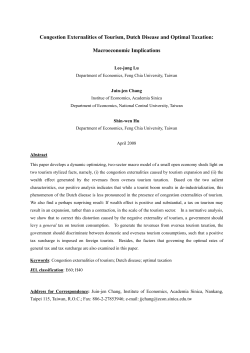 Congestion Externalities of Tourism, Dutch Disease and Optimal