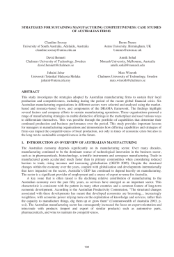 Strategies for sustaining manufacturing competitiveness