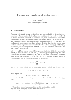 Random walk conditioned to stay positive - J.D.Biggins