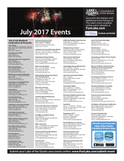 July 2017 Events - Lake of the Ozarks