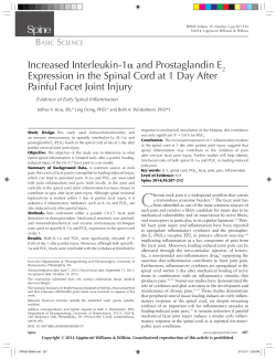 Increased Interleukin-1 &alpha; and Prostaglandin E Expression in the