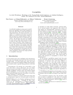 Corrigibility 1 Introduction - Machine Intelligence Research Institute