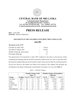 April, 2007 - Central Bank of Sri Lanka