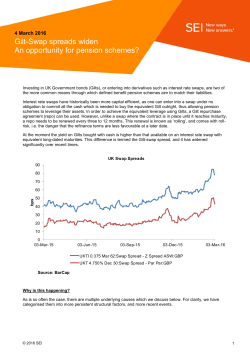 Gilt-Swap spreads widen An opportunity for pension schemes?