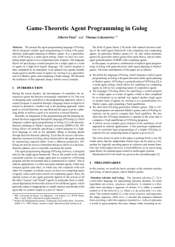 Game-Theoretic Agent Programming in Golog