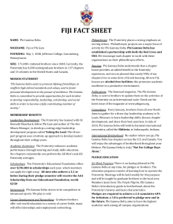 Fiji Fact Sheet - Phi Gamma Delta