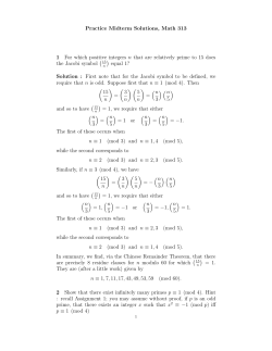 Practice Midterm Solutions, Math 313 1 For which