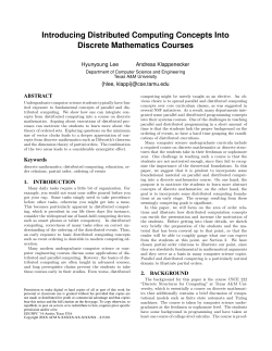 Introducing Distributed Computing Concepts Into Discrete