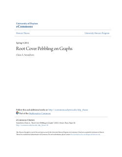 Root Cover Pebbling on Graphs - University of Dayton, eCommons