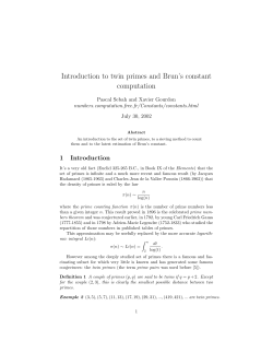 Introduction to twin primes and Brun`s constant computation