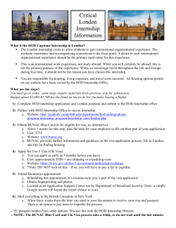 Critical London Internship Information