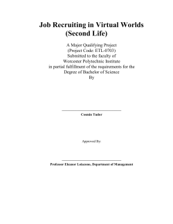 Job Recruiting in Virtual Worlds (Second Life)