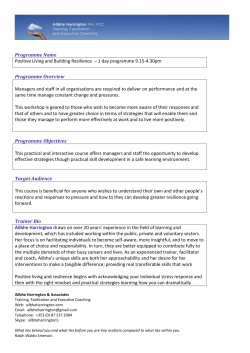 Building Resilience Programme