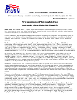 Patriot League Announces 25th Anniversary Football Team