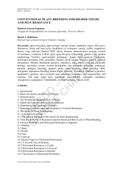 Conventional Plant Breeding for Higher Yields and Pest