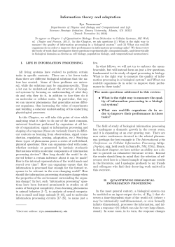 Information theory and adaptation