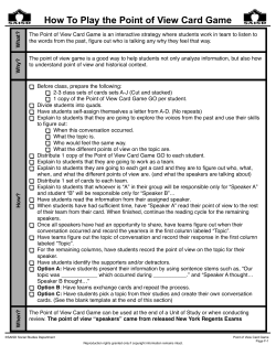 How To Play the Point of View Card Game