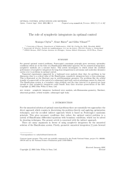 The role of symplectic integrators in optimal control