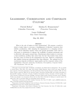 Leadership, Coordination and Corporate Culture