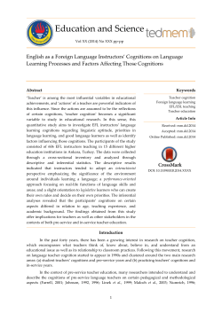 Education and Science 2014, Vol XX, No XXX, pp