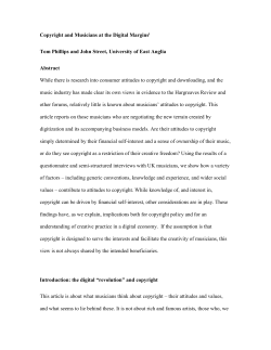 Copyright and Musicians at the Digital Margins
