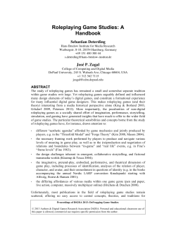 Roleplaying Game Studies: A Handbook
