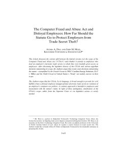 The Computer Fraud and Abuse Act and Disloyal Employees: How