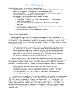 Module 8 Media Ethnography