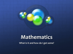 math day 1 sy1415 What is math to me?