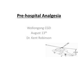 Pre-hospital Analgesia - Emergency Medicine Education