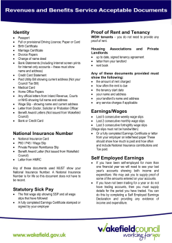Identity National Insurance Number Statutory Sick Pay Proof of Rent