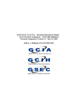 SANS GIAC Level Two &ndash; Intrusion Detection In Depth