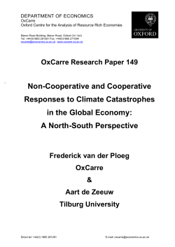 Non-Cooperative and Cooperative Responses to Climate