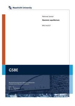 Mehmet Ismail Maximin equilibrium RM/14/037