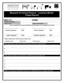 Market Livestock Project Record Sheet