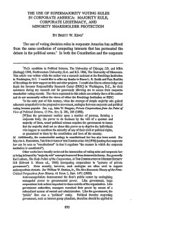 Majority Rule, Corporate Legitimacy, and Minority Shareholder