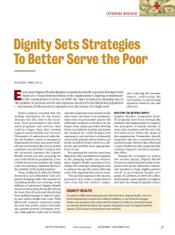 Dignity Sets Strategies To Better Serve the Poor