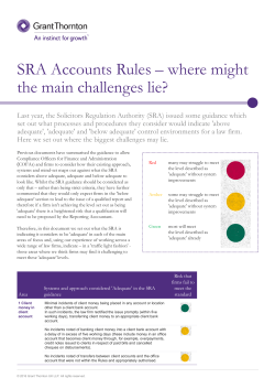 SRA Accounts Rules &ndash; where might the main challenges lie?