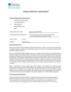 User`s Guide to Contracting - Pacific Gas and Electric Company