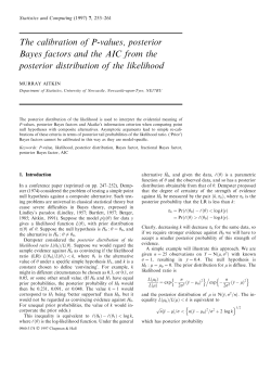The calibration of P-values, posterior Bayes factors and the AIC from